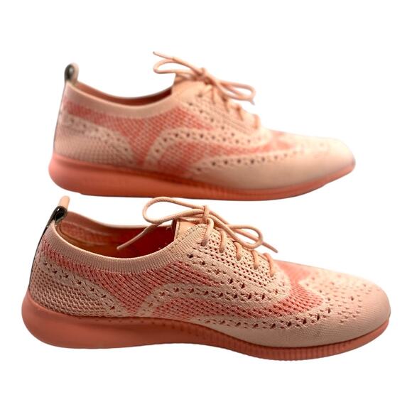 Cole Haan Women 2.ZERØGRAND Stitchlite™ Wingtip Oxford Peach Pink Size 7B Shoes - Picture 6 of 10
